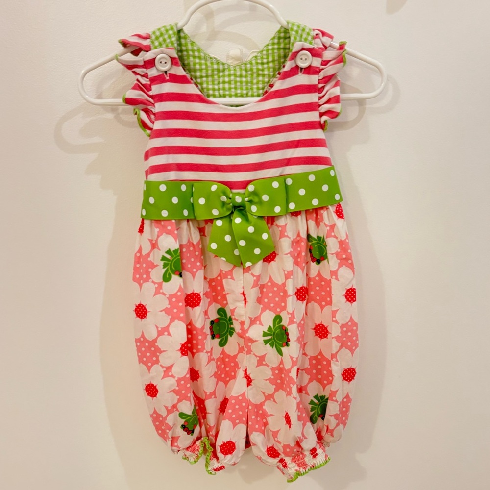 [Bonnie Baby] Striped Frog Romper
